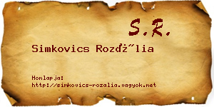 Simkovics Rozália névjegykártya